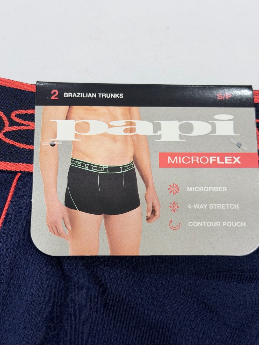 papi Microflex Navy Brazilian Trunks - Men's Boxer Briefs (Navy)